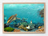 raw oak wood framed original painting great barrier reef turtle wall art print